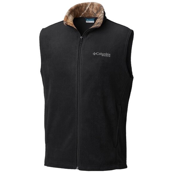 Columbia PHG Men's Size Medium Black Realtree Edge Camo Collar Fleece Vest NWT - Picture 1 of 8